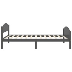 Cadre de lit sans matelas gris foncé bois pin massif 90x200cm 