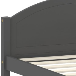 Cadre de lit sans matelas gris foncé bois pin massif 90x200cm 