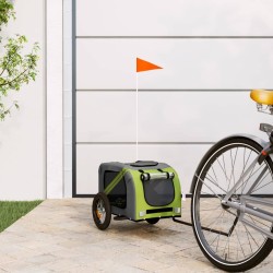 Remorque de vélo pour animaux de compagnie vert et gris 