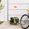 Remorque de vélo pour animaux de compagnie vert et gris 