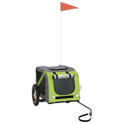 Remorque de vélo pour animaux de compagnie vert et gris 