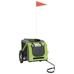 Remorque de vélo pour animaux de compagnie vert et gris 