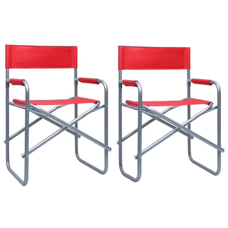 Chaises de metteur en scène lot de 2 Acier Rouge 