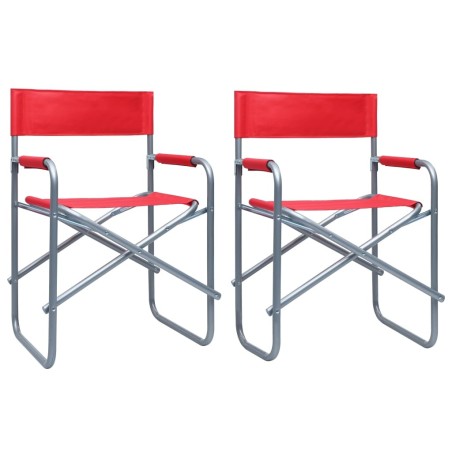 Chaises de metteur en scène lot de 2 Acier Rouge 