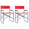 Chaises de metteur en scène lot de 2 Acier Rouge 