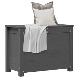 Boîte de rangement Gris 60x32x45,5 cm Bois massif de pin 