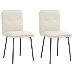 Chaises à manger lot de 2 Crème Velours 