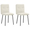Chaises à manger lot de 2 Crème Velours 