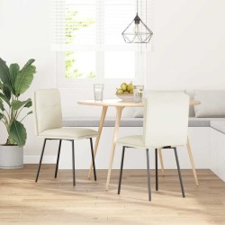 Chaises à manger lot de 2 Crème Velours 