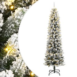 Sapin de Noël artificiel 150 LED et neige floquée 150 cm 