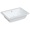 Évier de salle de bain blanc rectangulaire céramique 