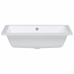 Évier de salle de bain blanc rectangulaire céramique 