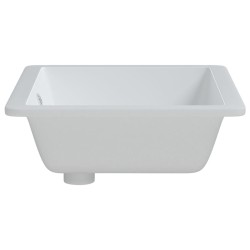 Évier de salle de bain blanc rectangulaire céramique 