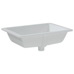 Évier de salle de bain blanc rectangulaire céramique 