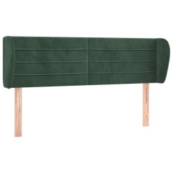 Tête de lit avec oreilles Vert foncé 147x23x78/88 cm Velours 