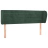 Tête de lit avec oreilles Vert foncé 147x23x78/88 cm Velours 