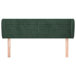 Tête de lit avec oreilles Vert foncé 147x23x78/88 cm Velours 