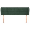 Tête de lit avec oreilles Vert foncé 147x23x78/88 cm Velours 