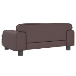 Canapé pour enfants marron 70x45x30 cm similicuir 