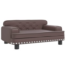 Lit pour chien marron 70x45x30 cm similicuir 