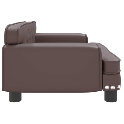 Lit pour chien marron 70x45x30 cm similicuir 
