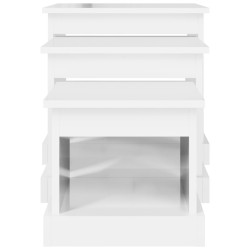 Tables basses 3 pcs blanc brillant bois d'ingénierie 