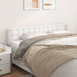 Tête de lit avec oreilles Blanc 163x16x78/88 cm Similicuir 