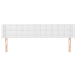 Tête de lit avec oreilles Blanc 163x16x78/88 cm Similicuir 