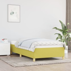 Cadre de lit sans matelas vert 90x190 cm tissu 