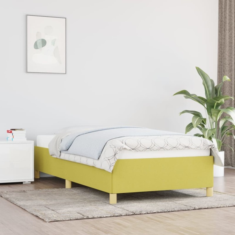 Cadre de lit sans matelas vert 90x190 cm tissu Cadre de lit sans matelas vert 90x190 cm tissu