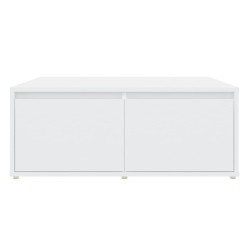 Table basse blanc 80x80x31 cm bois d'ingénierie 