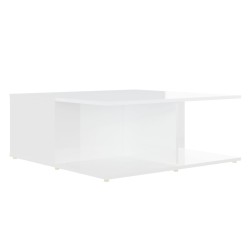 Table basse blanc 80x80x31 cm bois d'ingénierie 