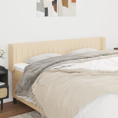 Tête de lit avec oreilles Crème 163x16x78/88 cm Tissu 