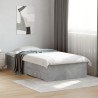 Cadre de lit avec tiroirs sans matelas gris béton 90x200 cm 