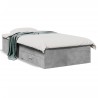 Cadre de lit avec tiroirs sans matelas gris béton 90x200 cm 