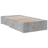 Cadre de lit avec tiroirs sans matelas gris béton 90x200 cm 
