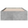 Cadre de lit avec tiroirs sans matelas gris béton 90x200 cm 