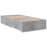 Cadre de lit avec tiroirs sans matelas gris béton 90x200 cm 
