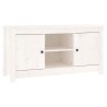 Meuble TV Blanc 103x36,5x52 cm Bois de pin massif 