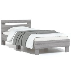 Cadre de lit sans matelas avec tête de lit 90x200 cm 