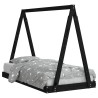 Cadre de lit pour enfant noir 80x160 cm bois de pin massif 