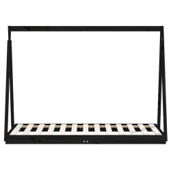 Cadre de lit pour enfant noir 80x160 cm bois de pin massif 