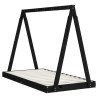 Cadre de lit pour enfant noir 80x160 cm bois de pin massif 