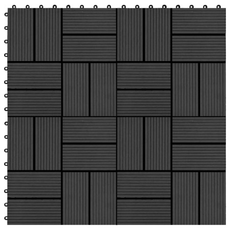 Carreaux de terrasse 22 pcs 30 x 30 cm 2 m² WPC Noir 