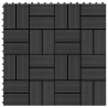 Carreaux de terrasse 22 pcs 30 x 30 cm 2 m² WPC Noir 