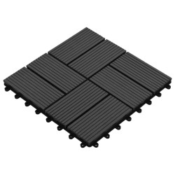 Carreaux de terrasse 22 pcs 30 x 30 cm 2 m² WPC Noir 