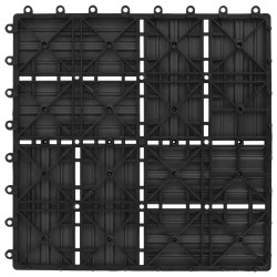 Carreaux de terrasse 22 pcs 30 x 30 cm 2 m² WPC Noir 