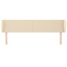Tête de lit avec oreilles Crème 203x23x78/88 cm Tissu 