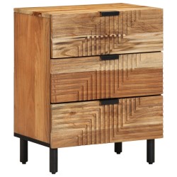 Commode de chevet50x33x62 cm en bois massif d'acacia 