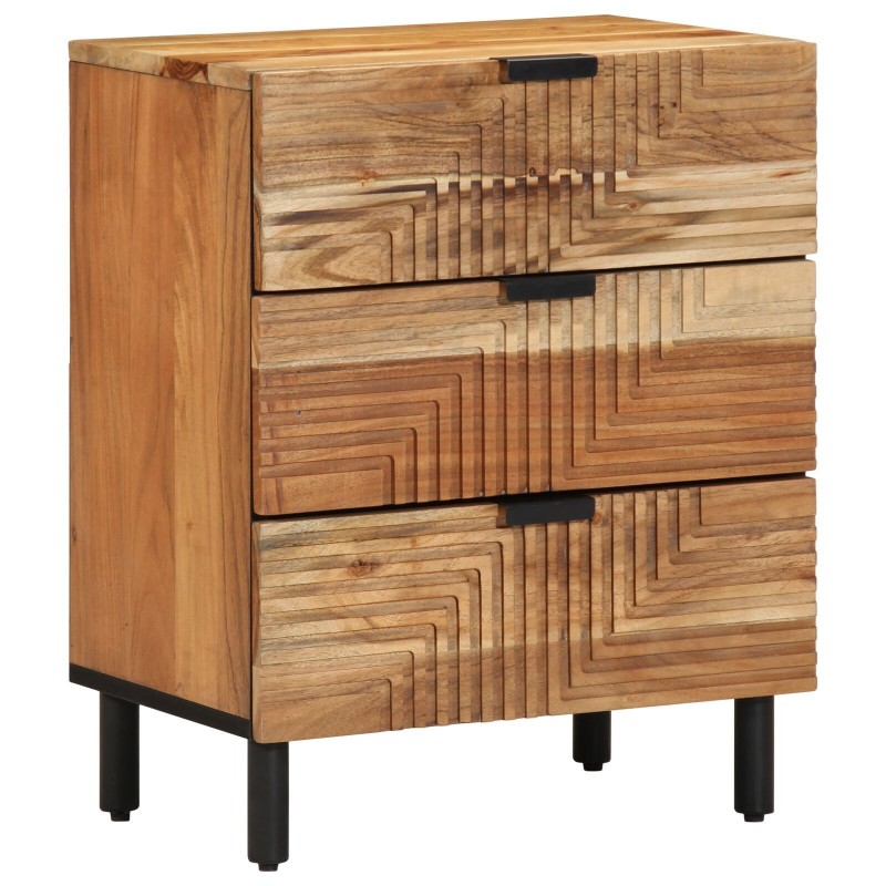 Commode de chevet50x33x62 cm en bois massif d'acacia 